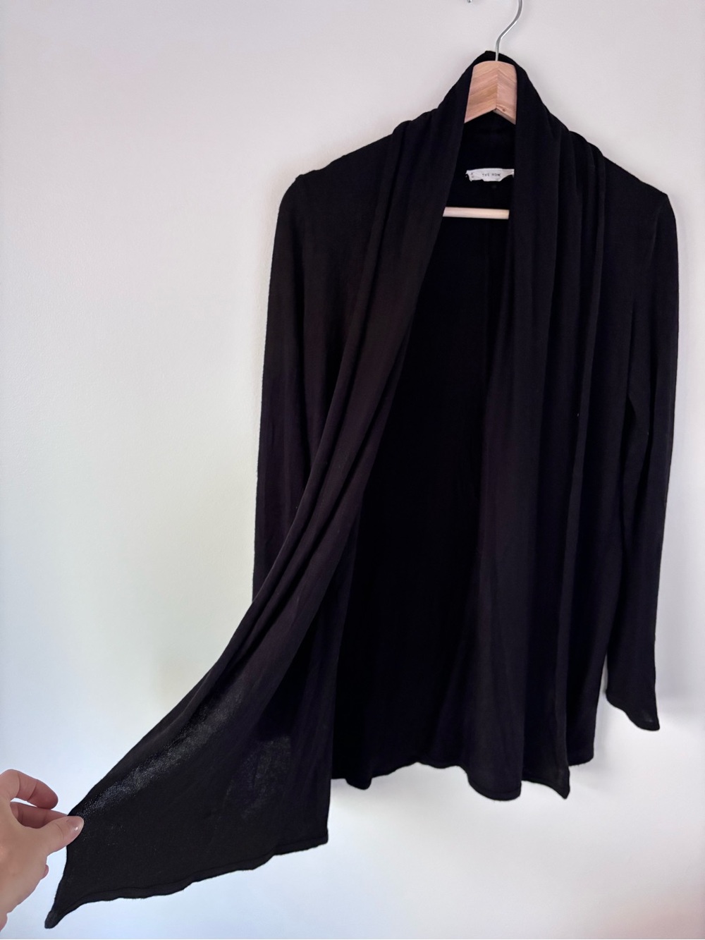 The Row Knightsbridge Quiet Luxury Open Front Cardigan in Black (Size Large) - Picture 4 of 10